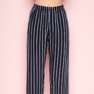 Navy Blue / White Striped Brandy Melville Pants